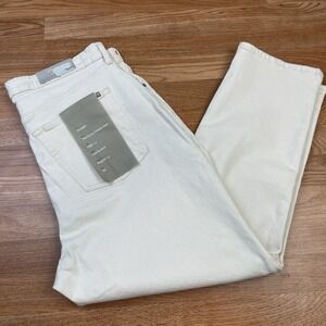 Everlane Curvy Cheeky Jeans Ecru Women's Size 35 Regular High Rise Straight NEW